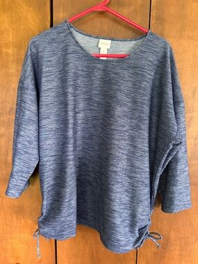 Chico's Blue Heathered Crewneck Top